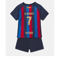 Barcelona Ousmane Dembele #7 Fotballklær Hjemmedraktsett Barn 2022-23 Kortermet (+ korte bukser)